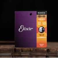 Струни для акустичної гітари Elixir 16052 Nanoweb Phosphor Bronze Acoustic Light 12/53